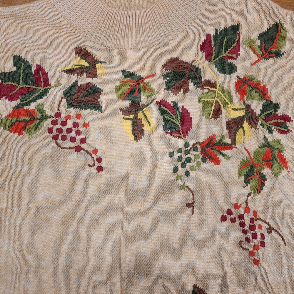 Vintage Fall Leaves Tabi Sweater Women's Large - Picture 2 of 9
